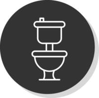 toilette ligne ombre cercle icône conception vecteur