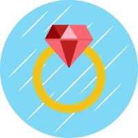 diamant bague plat cercle icône conception vecteur