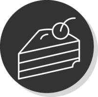 Pâtisserie ligne ombre cercle icône conception vecteur