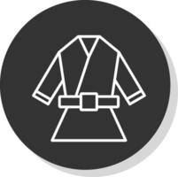 kimono ligne ombre cercle icône conception vecteur