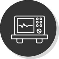 ecg dispositif ligne ombre cercle icône conception vecteur