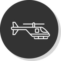 hélicoptère ligne ombre cercle icône conception vecteur