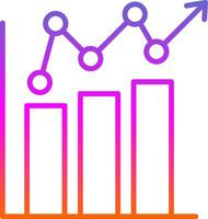 bar graphique ligne pente icône conception vecteur