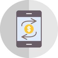 mobile transaction plat échelle icône conception vecteur
