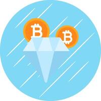 bitcoin diamant plat cercle icône conception vecteur