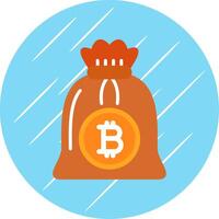 bitcoin sac plat cercle icône conception vecteur