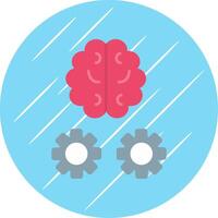 cerveau formation plat cercle icône conception vecteur