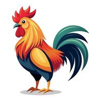 une coq supporter plat style vecteur