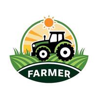 agriculteur logo illustration plat 2d style vecteur