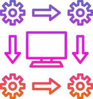 flux de travail ligne pente icône conception vecteur