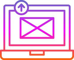 Envoi en cours email ligne pente icône conception vecteur