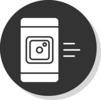 mobile app glyphe ombre cercle icône conception vecteur