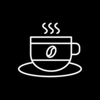 café tasse ligne inversé icône conception vecteur