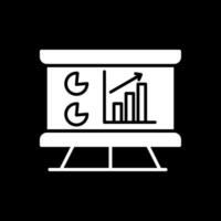 Les données analytique glyphe inversé icône conception vecteur