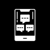 mobile bavarder Info glyphe inversé icône conception vecteur