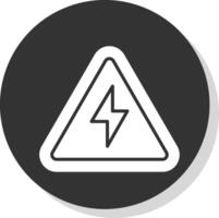 électrique danger signe glyphe ombre cercle icône conception vecteur