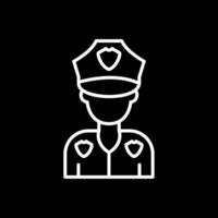 policier ligne inversé icône conception vecteur