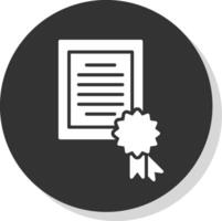 certificat glyphe ombre cercle icône conception vecteur