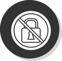 interdit signe glyphe ombre cercle icône conception vecteur