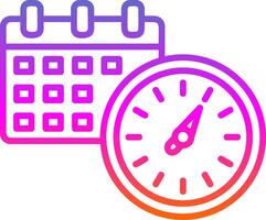 Horaire ligne pente icône conception vecteur