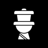 toilettes glyphe inversé icône conception vecteur
