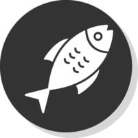 poisson glyphe ombre cercle icône conception vecteur