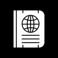 passeport glyphe inversé icône conception vecteur