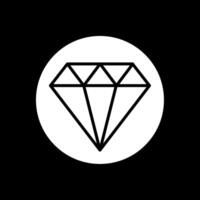 diamant glyphe inversé icône conception vecteur