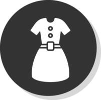 robe glyphe ombre cercle icône conception vecteur