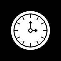 l'horloge glyphe inversé icône conception vecteur