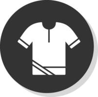 polo chemise glyphe ombre cercle icône conception vecteur