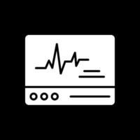 ecg moniteur glyphe inversé icône conception vecteur