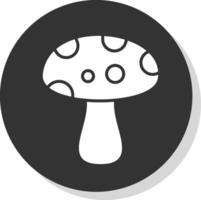 champignon glyphe ombre cercle icône conception vecteur