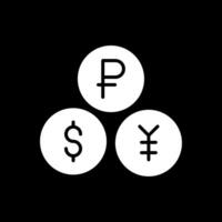 devises glyphe inversé icône conception vecteur