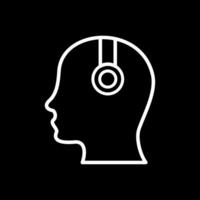 casque de musique ligne inversé icône conception vecteur