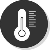 thermomètre glyphe ombre cercle icône conception vecteur