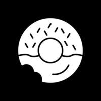 Donut glyphe inversé icône conception vecteur