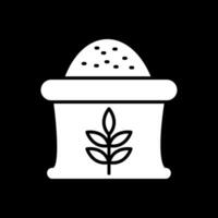blé sac glyphe inversé icône conception vecteur