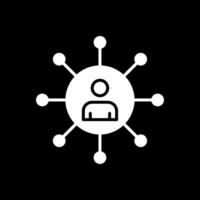 réseau glyphe inversé icône conception vecteur