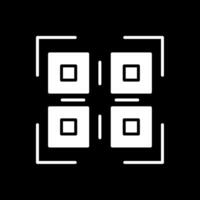 qr code glyphe inversé icône conception vecteur