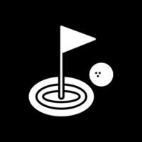 le golf glyphe inversé icône conception vecteur