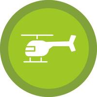 hélicoptère glyphe dû cercle icône conception vecteur