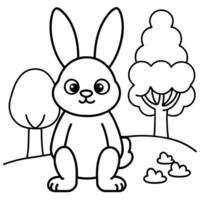 mignonne lapin coloration livre illustration vecteur