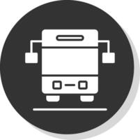 autobus glyphe ombre cercle icône conception vecteur