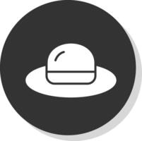 chapeau glyphe ombre cercle icône conception vecteur