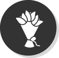main bouquet glyphe ombre cercle icône conception vecteur