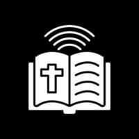 Bible glyphe inversé icône conception vecteur