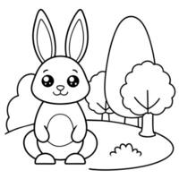 mignonne lapin coloration livre illustration vecteur