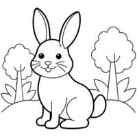 mignonne lapin coloration livre illustration vecteur