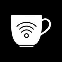 Wifi glyphe inversé icône conception vecteur